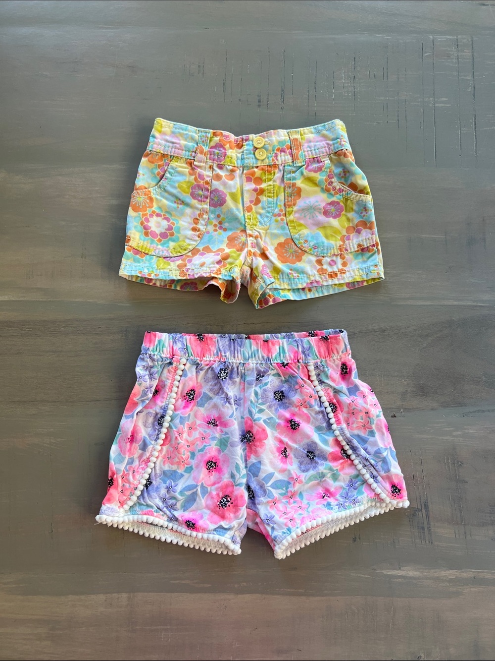 🌺 2T Floral Summer Shorts Set - Pink & Yellow Floral. Boho.
